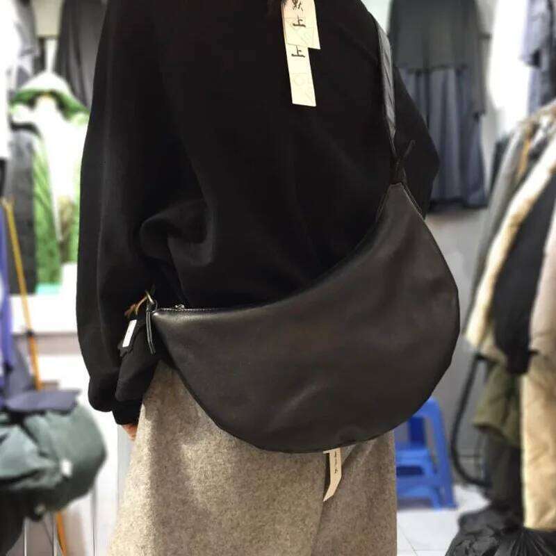 New Women Bag Genuine Leather Crossbody Shoulder Messenger Bags Ladies Handbag Half Moon Satchel Bolsa Feminina