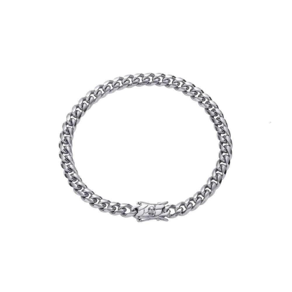 SB003-6MM 6mm 6" 7" 8" 9" 10" Stainless Steel Cuban k Hip Hop Chain Bracelet