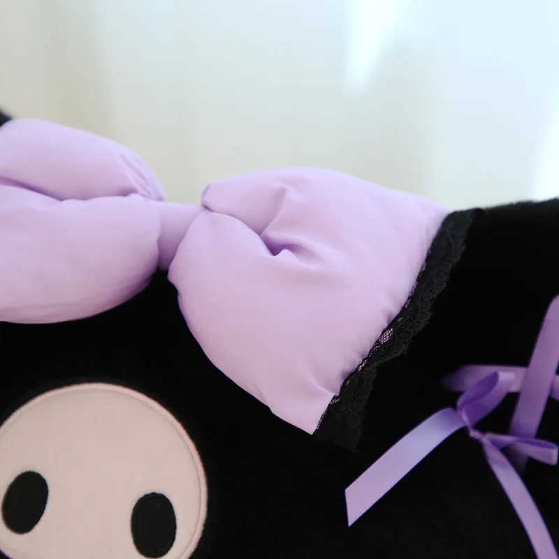 Sanrio Aoger 30cm Genuine Kawaii Kuromi My Melody Cartoon Sleep Throw Pillow Doll Stuffed Animal Plush Back Cushion Toy For Giftw250602