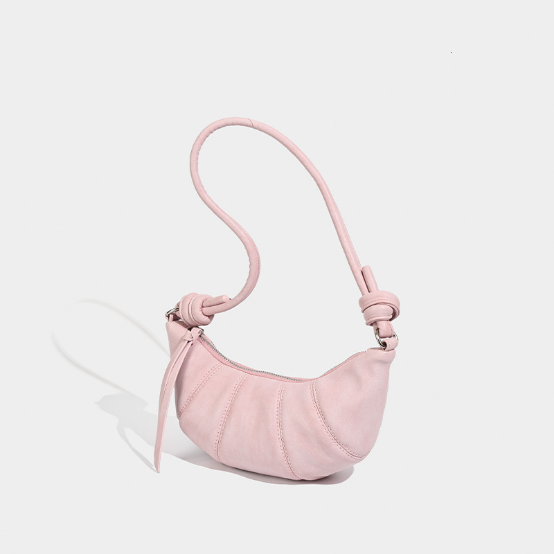 designer Halter Neck Mini Coin Purse Cute Croissant Design Sense Niche Mini Shaped Crossbody Lipstick Earphone Small Bag