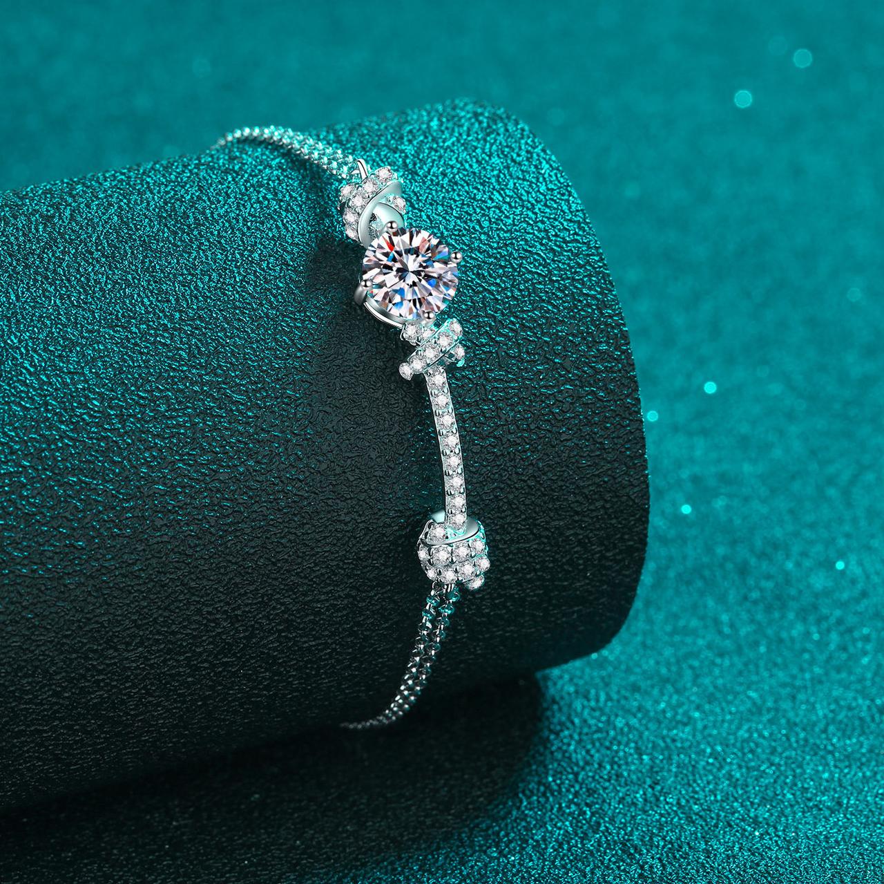 Luxurious 925 SS Multi-link Cufflink Watch Strap Accessory Complemented by Brilliantly Cut Cubic Zirconia