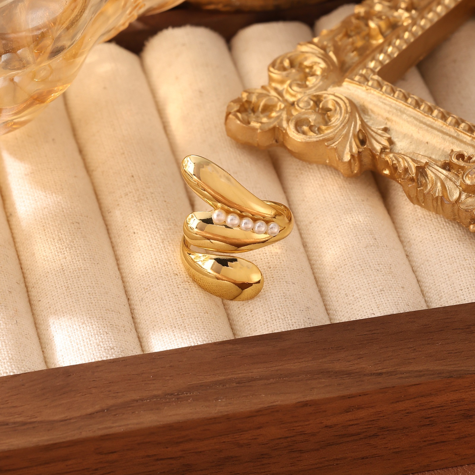 Exquisite Atmosphere Red Tourmaline Chunky Square Ring Fashionable Versatile Jewelry Accessory