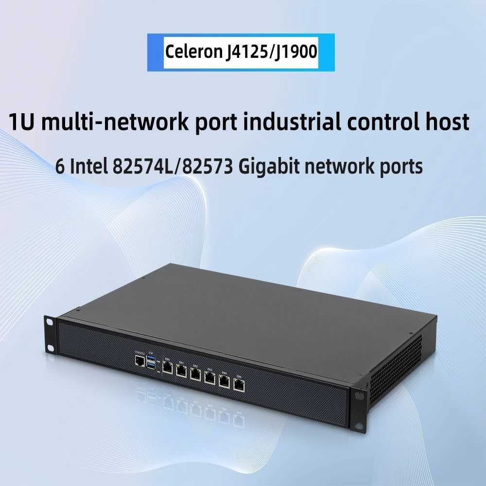 BEBEPC 1U Firewall Appliance Network Security Server Linux Pfsense Rackmount PC PoE i5 3210M 3805 J4125 6*LAN centOS X250602
