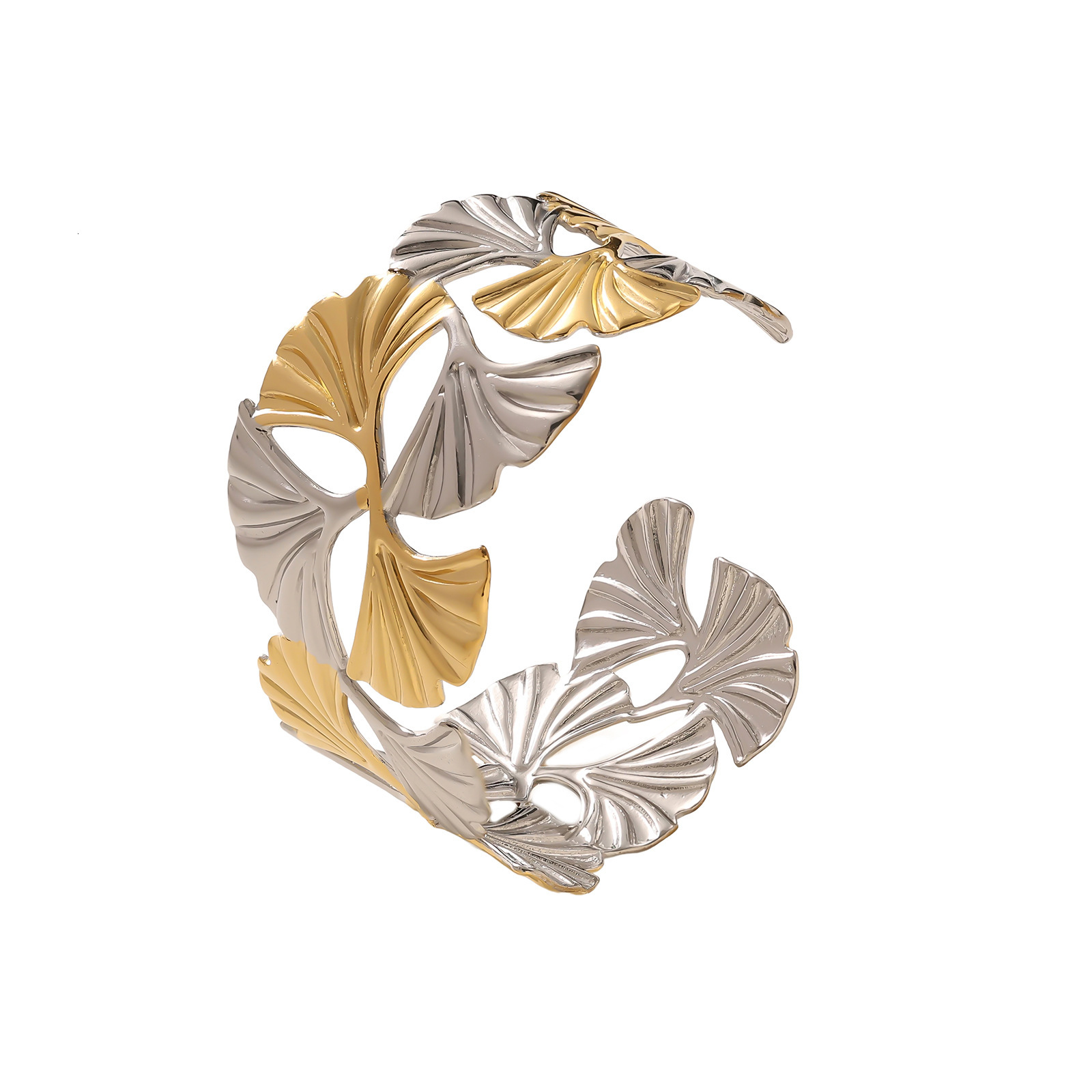 Hot Selling Stainless Open Oil Pressure Women's Fashion Arm Ring Titanium Plated Steel Bracelet Jewelry