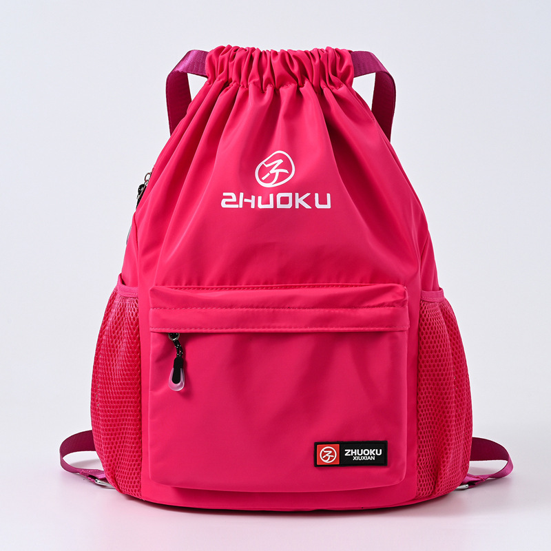 Free Shipping New Korean Style Women's Casual Sports Drawstring Backpack Large Designer Bag Outdoors Capacity Fashion Trendy Women's Travel 