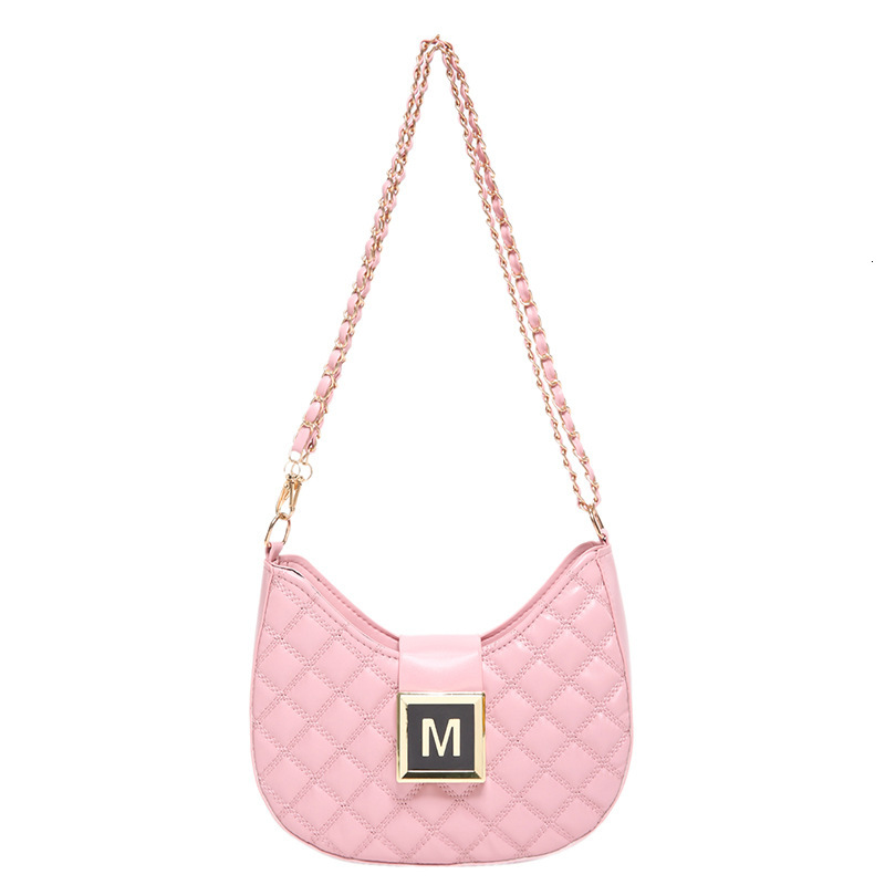 Free shipping designer bag Lingge Chain Small for Women 2024 New Style Trendy Letter Buckle Texture Fashion Single Shoulder Crossbody Underarm Bag