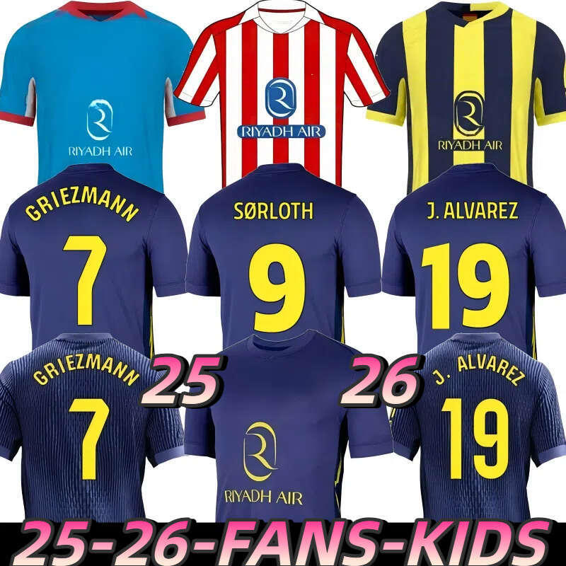 25 26 ATLETICO Soccer Jerseys GRIEZMANN J. AAREZ BARRIOS DE PAUL CORREA MOLINA mADriDs camiseta de futbol SORLOTH LLORENTE A MAD 24 25 Football Shirts
