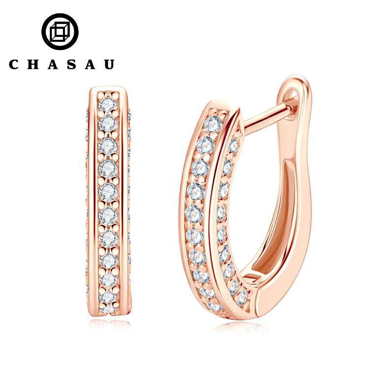 Earrings Wholesale Bulk 1.2mm Moissanite Diamond 925 Sterling Silver Classic Fashion Jewelry Earrings Hoop Earrings for Women