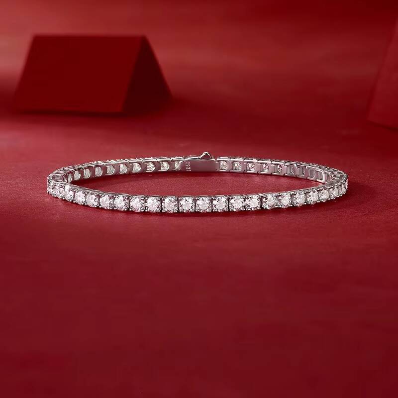 Iced Out 2mm 3mm 4mm 5mm VVS Tennis Sterling Sier Gold Plated Moissanite Bracelet for Men and Women