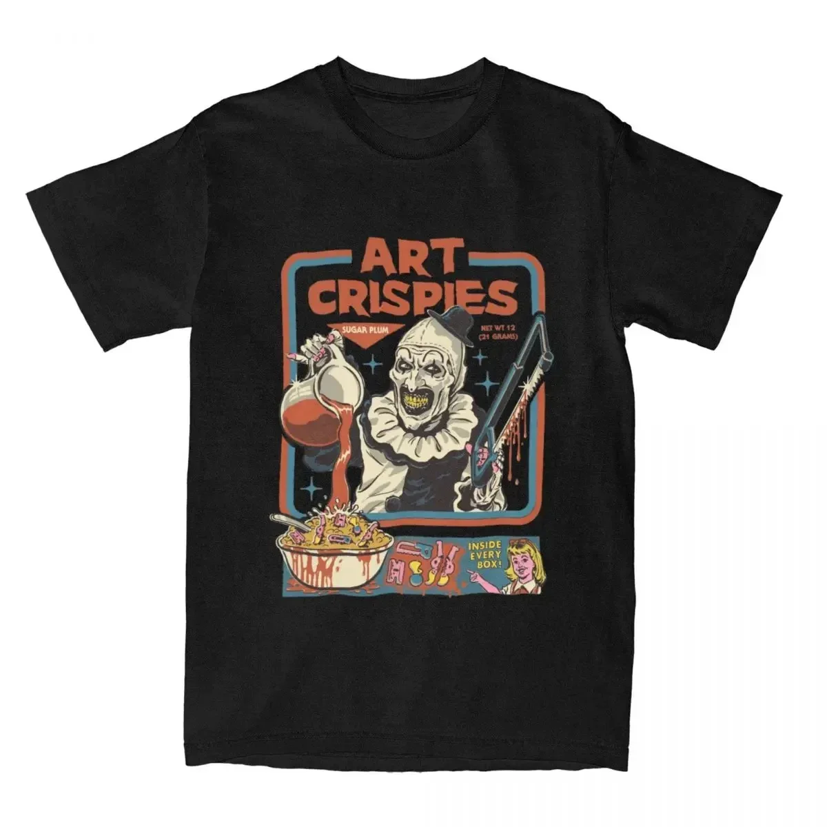 Art Crispies Terrifier Clown Designer Shirt Apparel Men Women's Pure Fashion Retro Horror Tee Shirt Clothes Graphic Printing 100% Cotton Female T