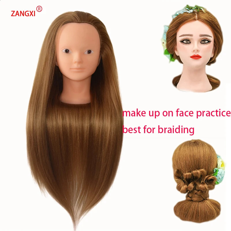 No Makeup Female Head Training Mannequins For Hairdressing Wig Head Practise Braid Hairstyle Manikin Head Dummy With Free Clamp 250529