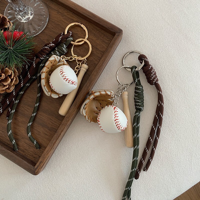 designer Bag Baseball Pendant~Ins Blogger Same Style Personalized Car Keychain Bag Pendant Woven Climbing Rope Pendant