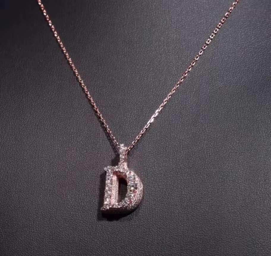 Brilliant Moissanite Diamond Hip Hop Jewelry Charm Letter Pendant Custom Iced Out Pendant Sterling Silver 925 Moissanite Pendant