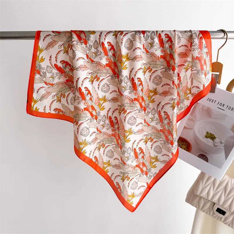 2025 Luxury Brand Plaid Print Square Silk Scarf for Women Hijab Hair Bands 70cm Neckerchief Female Satin Shawl Ribbon Headband W250602