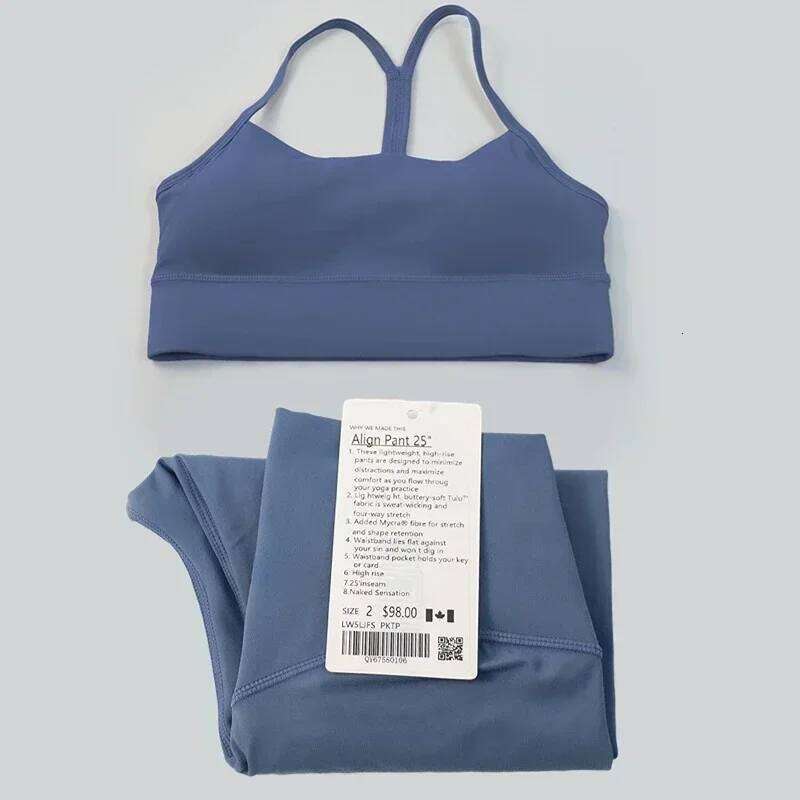 women 2 Pieces Yoga Set Women Sportswear Gym Top Y-shape Bra Fiess High Waist Leggings Workout Sports Clothes Tracksuits