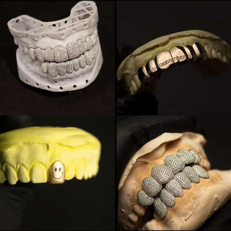 Custom Diamond Grillz 14K Gold Plated 925 Sterling Silver VVS Moissanite Diamond Hip Hop Grillz for Teeth