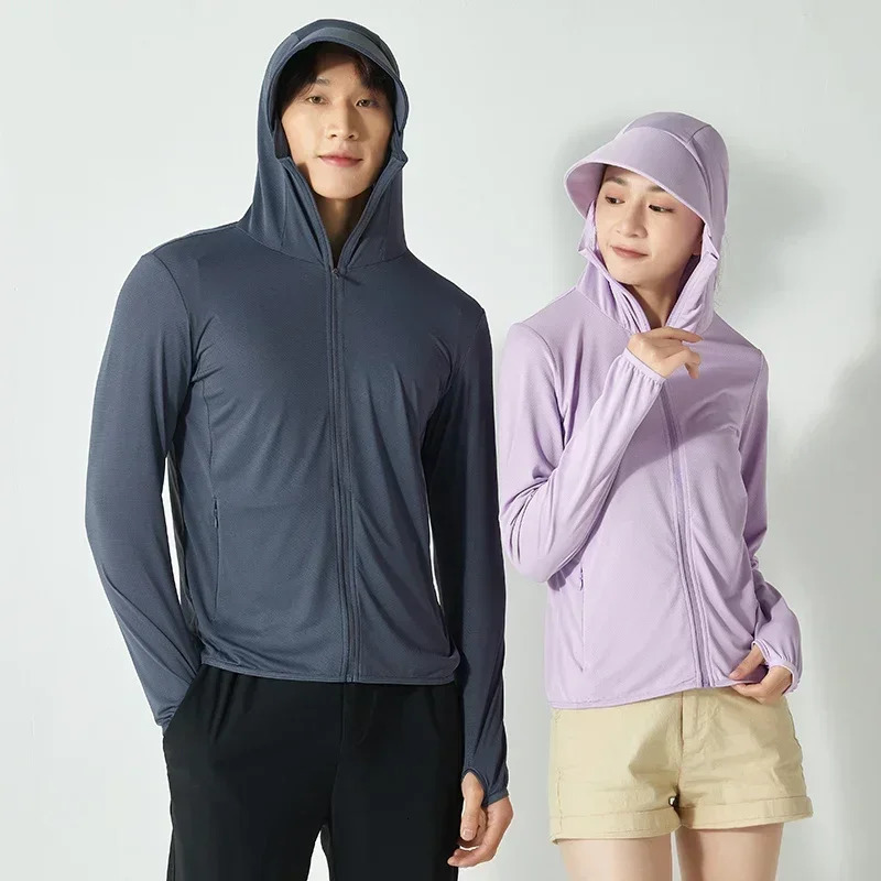Summer Lightweight High-quality Ice Silk Outdoor Sunscreen Clothing For Couples Comfortable Cool Breathable UV Resistant Jacket 250529