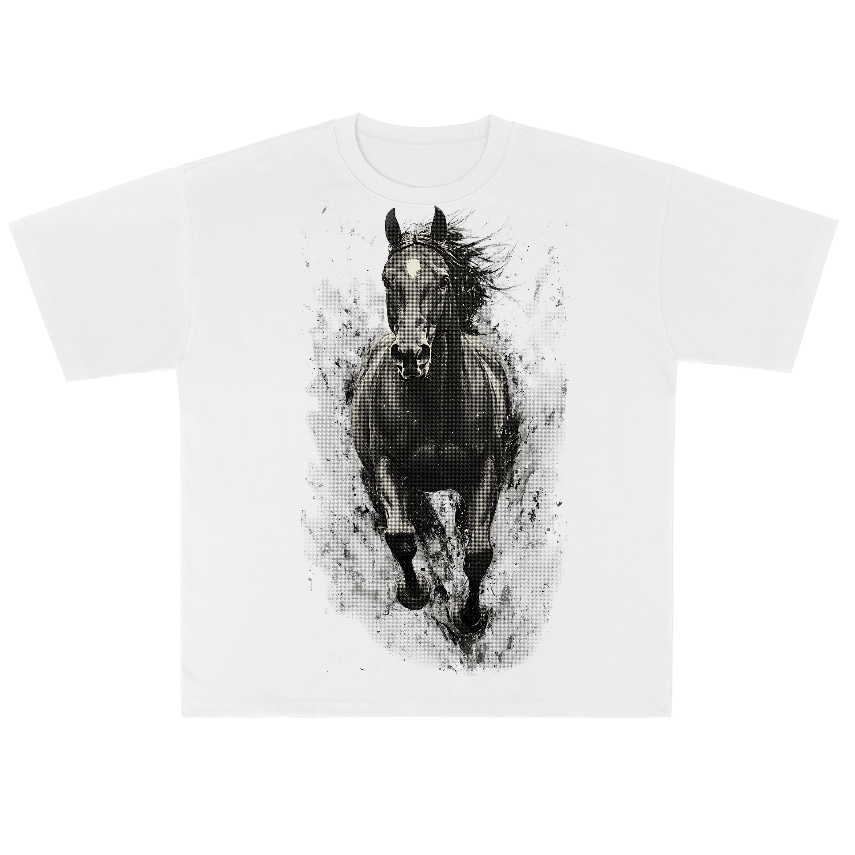 T-shirt men's top designer cotton T-shirt silvery horse short sleeved clothing high-quality fashionable T-shirt