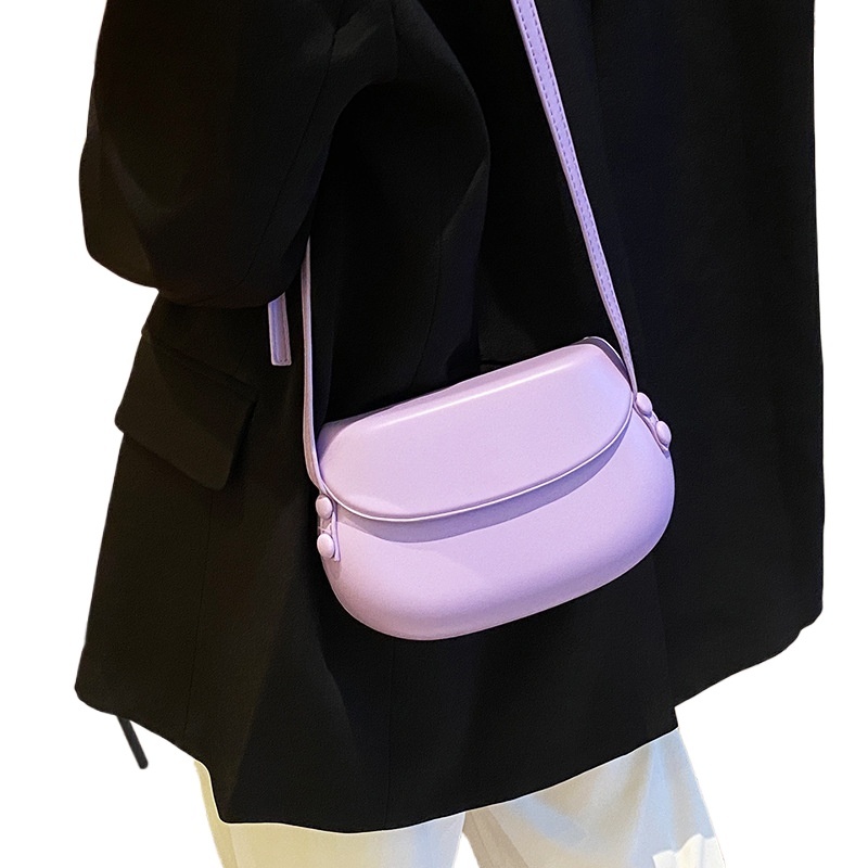 designer Cross-border 2025 Summer INS Single Shoulder Crossbody Bag for Women Candy Color Large Shell Bag Retro Versatile Saddle Bag