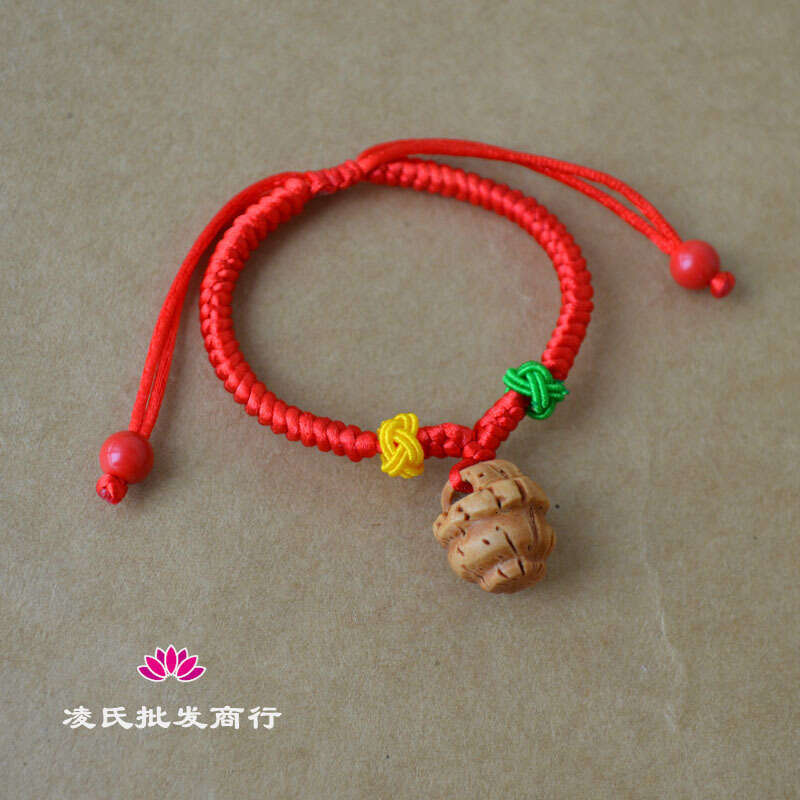 Wood Newborn Core Bracelet Handwoven Peach Blue Red Unisex Baby Hand Rope Children's Accessories designer bag