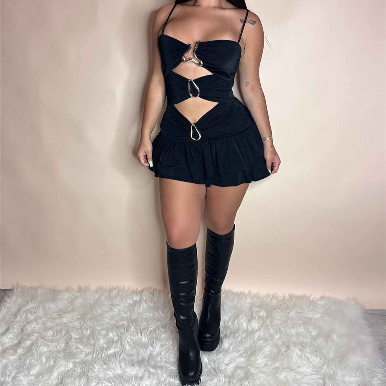 Designer T Shirt New European And American Fashion Cross Border Women S Fashion High End Strap Tie Accessories Sleeveless Sexy Fashion Dress Essential