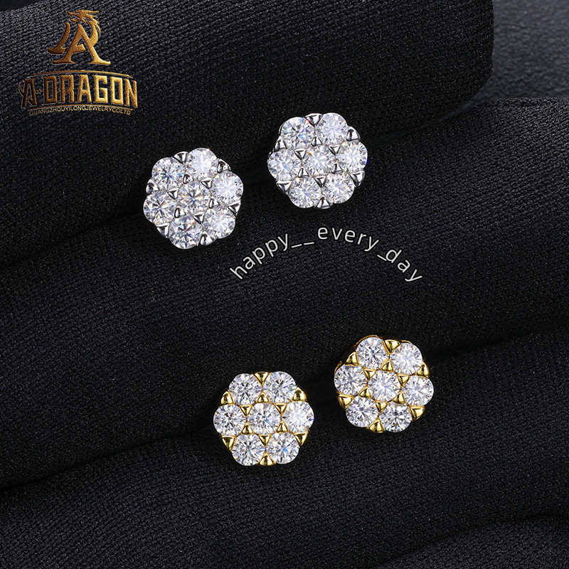 Custom Trillion Cut Butterfly Diamond Earring Stud Luxury 925 Silver VVS Hot Selling Moissanite Jewelry