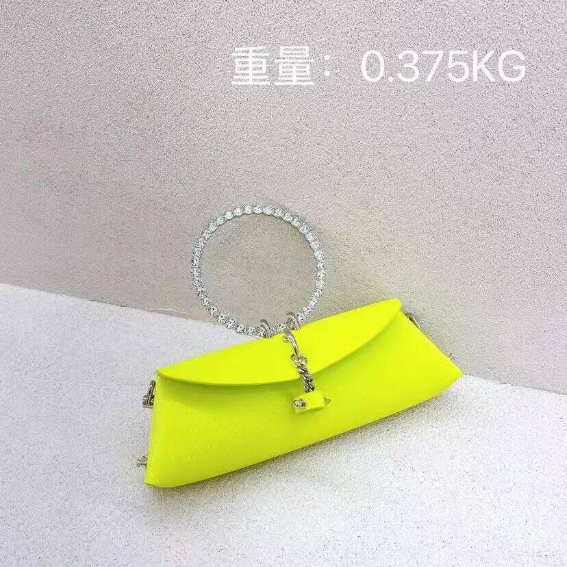 Designer Luxury Fashion French Personalized Clutch Designer Handbag 2025 Chain Ring Handle PU Leather Makeup Women's Bag Backpack