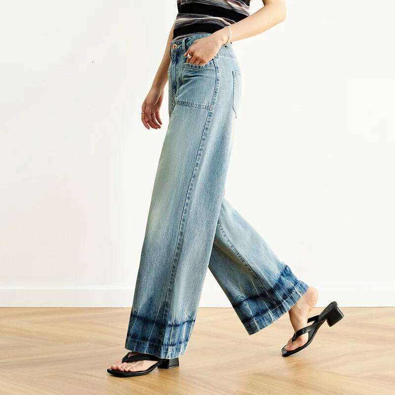 Semir Women's Quick-Dry Cooling Wide Leg Jeans 2025 Summer New Breathable Denim Pants For Hot Weather