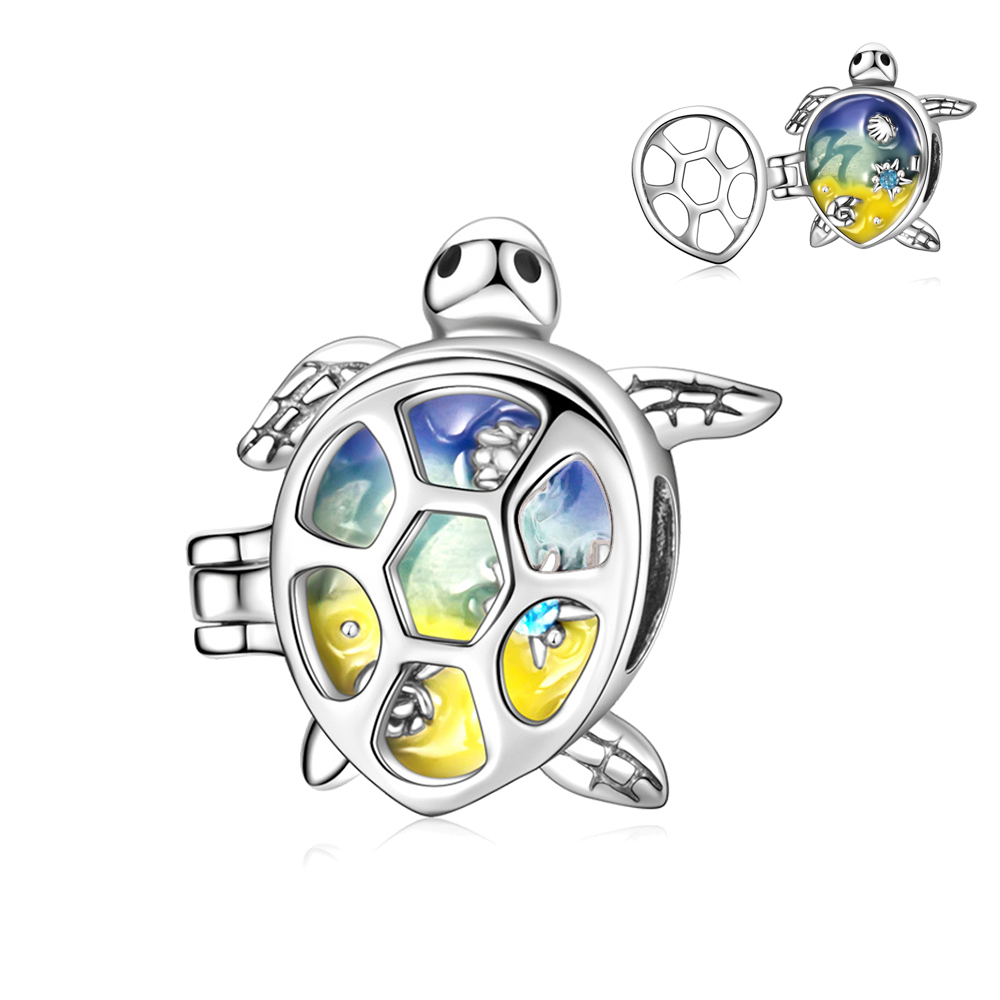 FewDook 2025 New Ocean Series Shell,Sea Turtle,Jellyfish,Glass,Crab Dangle Charms fit Original Pan Bead Bracelet Jewelry Designer for Women Accessorie