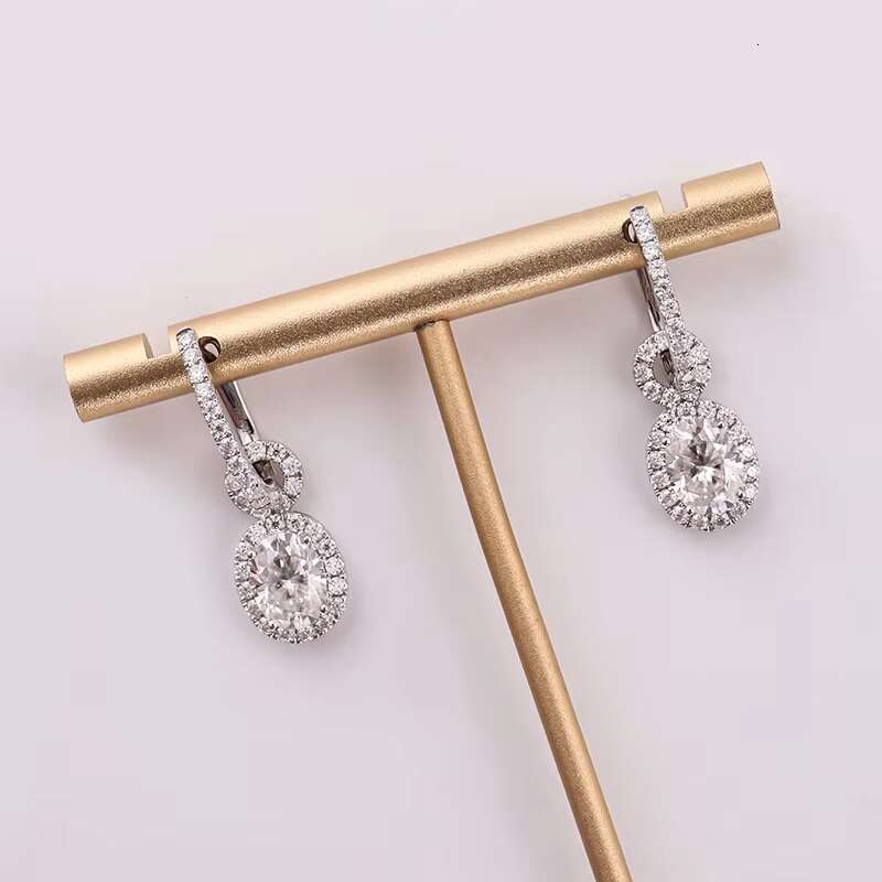 Wholesale High Quality Earrings Moissanite Diamond 18K 14K 10K Gold Earrings for Women Custom Drop Earrings Men