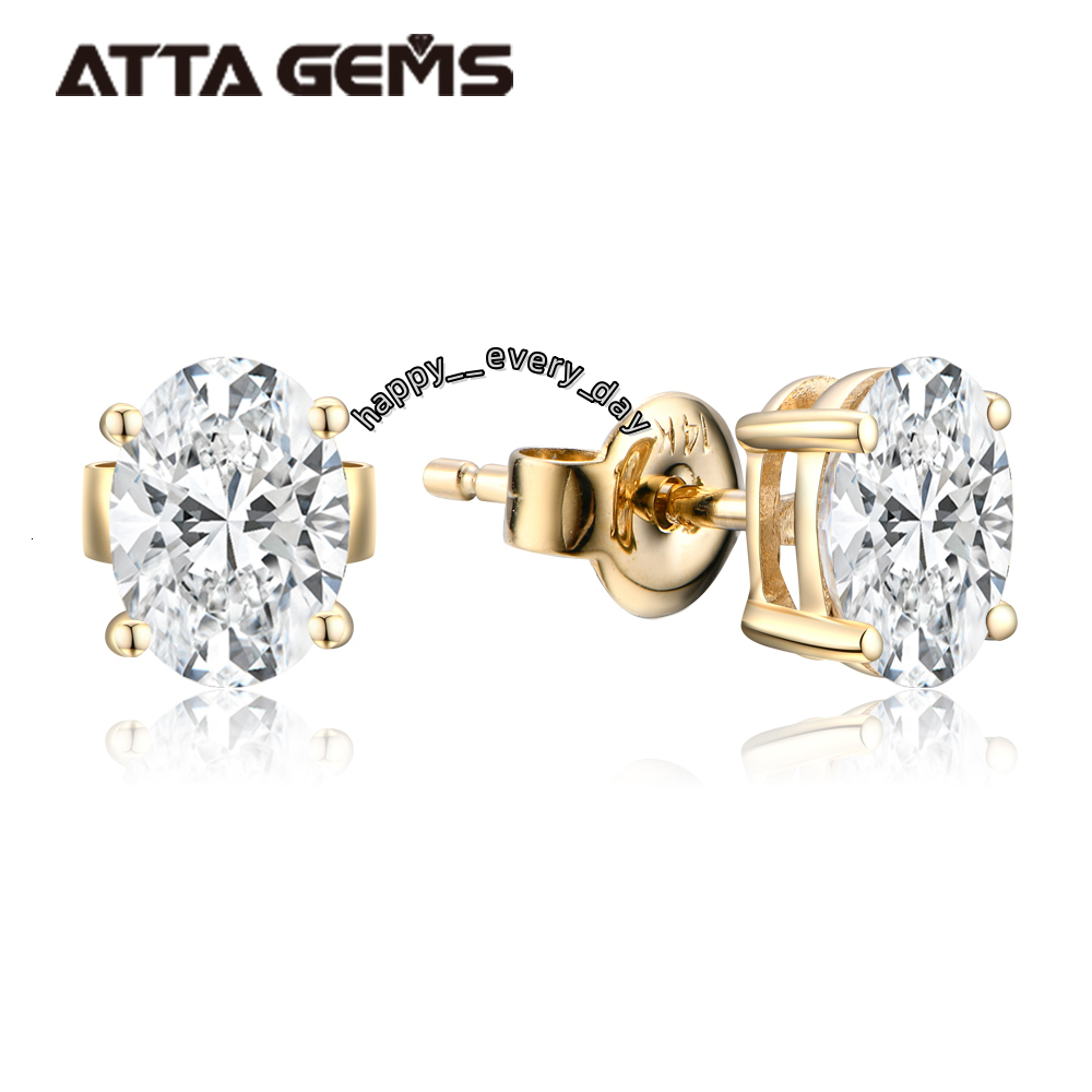 14k 18k Gold Custom Luxury Design Oval 7*5mm D Color VVS Moissanite Hoop Earrings Fine Jewelry for Her With GRA Certificate