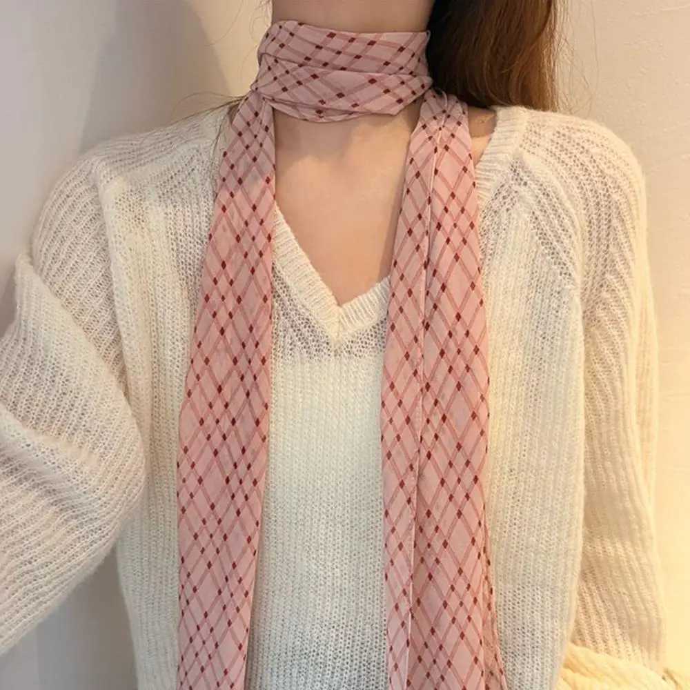 2025 Summer Chiffon Long Silk Scarf Polka Dot Neckerchief Multifunctional Neck Scarves Womens Headband Tie Hair Towel W250602