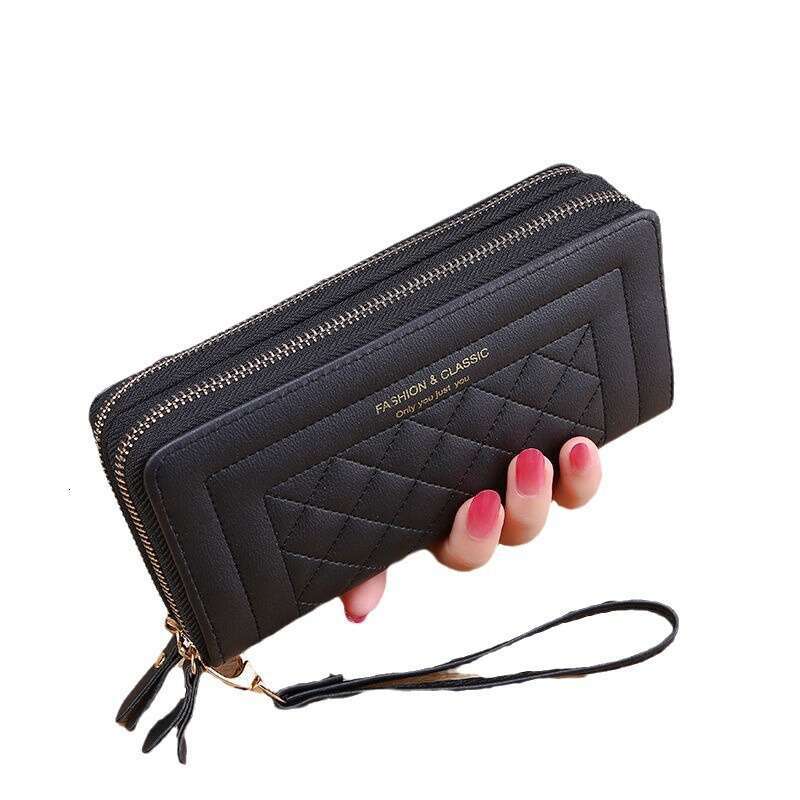 Wallet for Women New Long Style Ladies Handheld Casual Phone Bag Double Zipper Large Capacity Card Holder