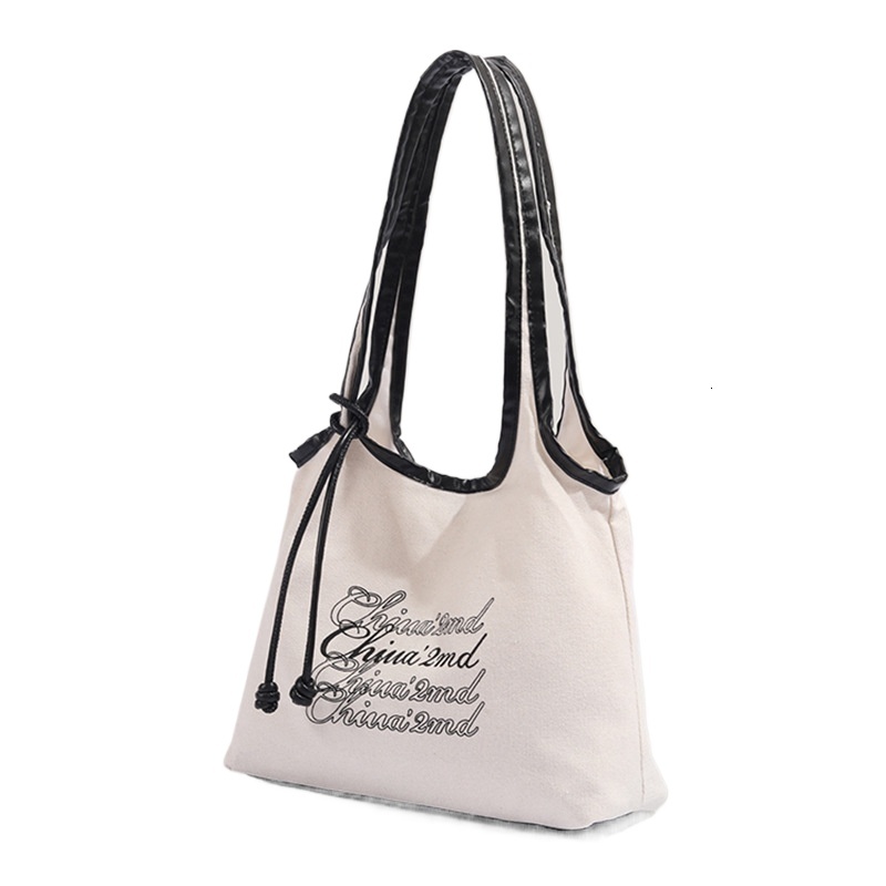 designer Hot Selling Chio2nd Handwritten Memory Tote Bag for Women Summer Large Capacity Casual Lazy Style Single Shoulder Canvas Bag