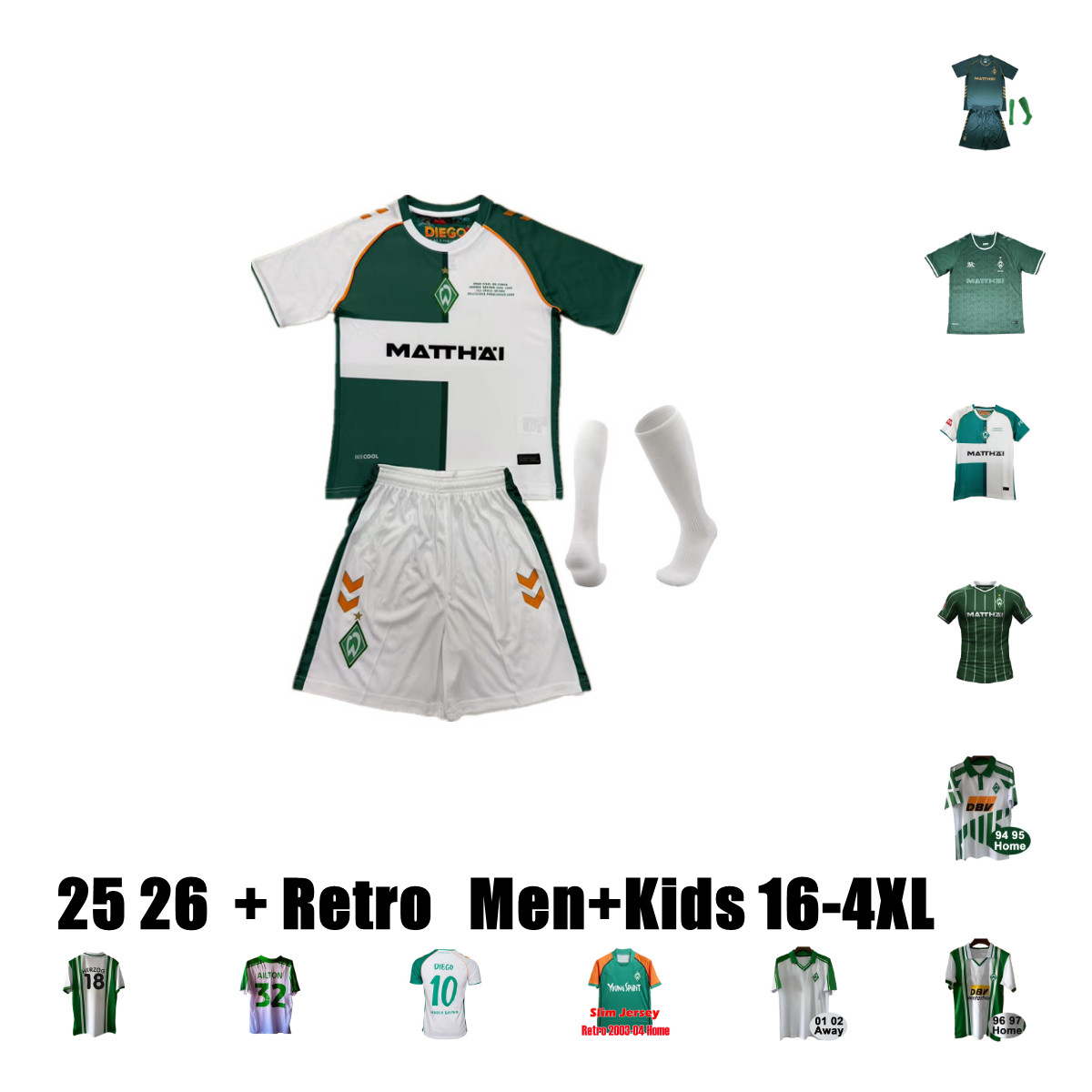 25 26 Werder Bremen Ducksch Soccer Jerseys Marvin Leonardo Bittencourt FRIEDL PIEPER retro 94 95 96 97 01 02 03 04 FULLKRUG STARK STAGE BURKE Marco Klose football shirt