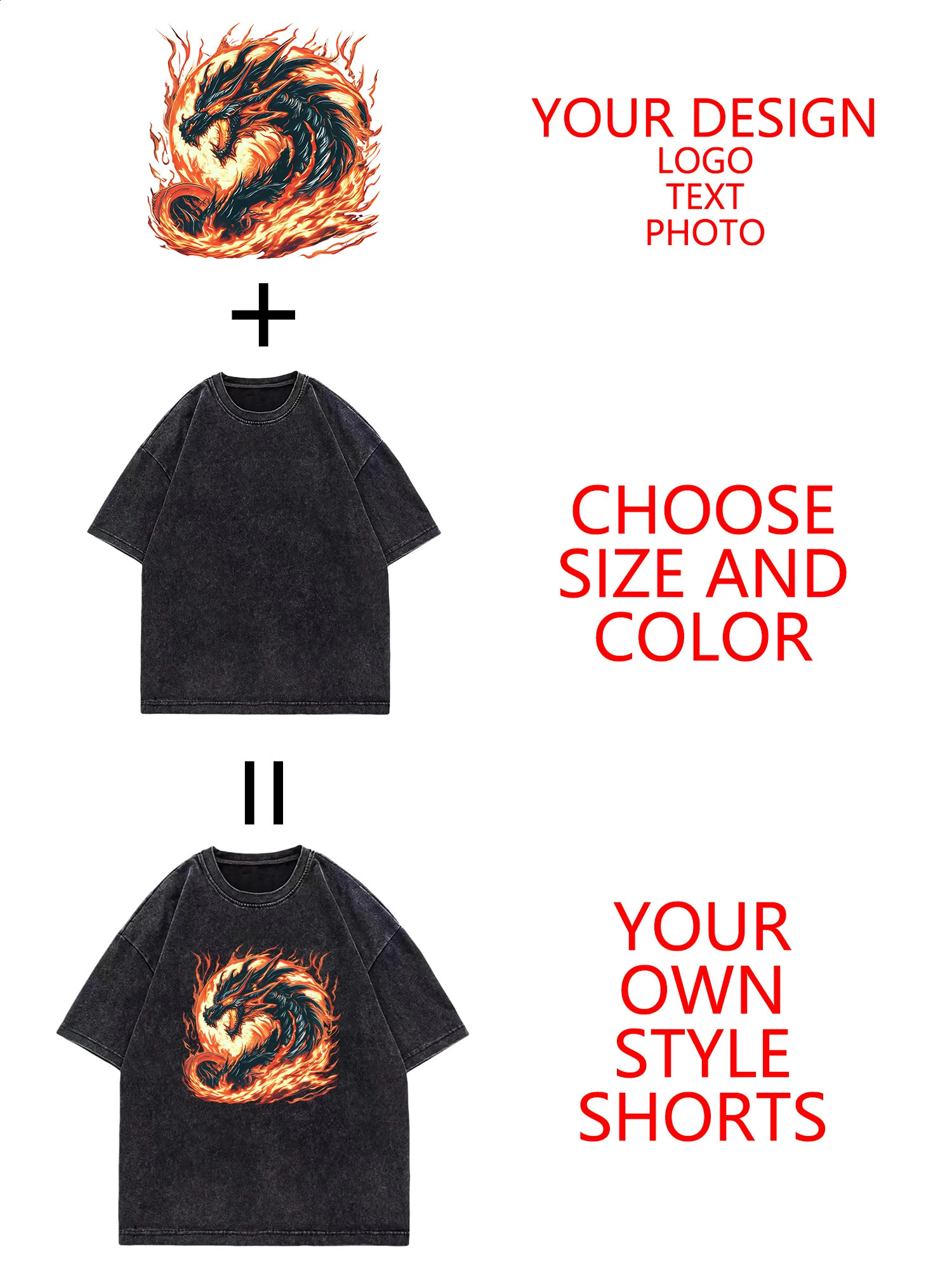 DIY Washed T-shirt 100% Cotton Mens and Womens T-shirts Customized Personalized n 250530