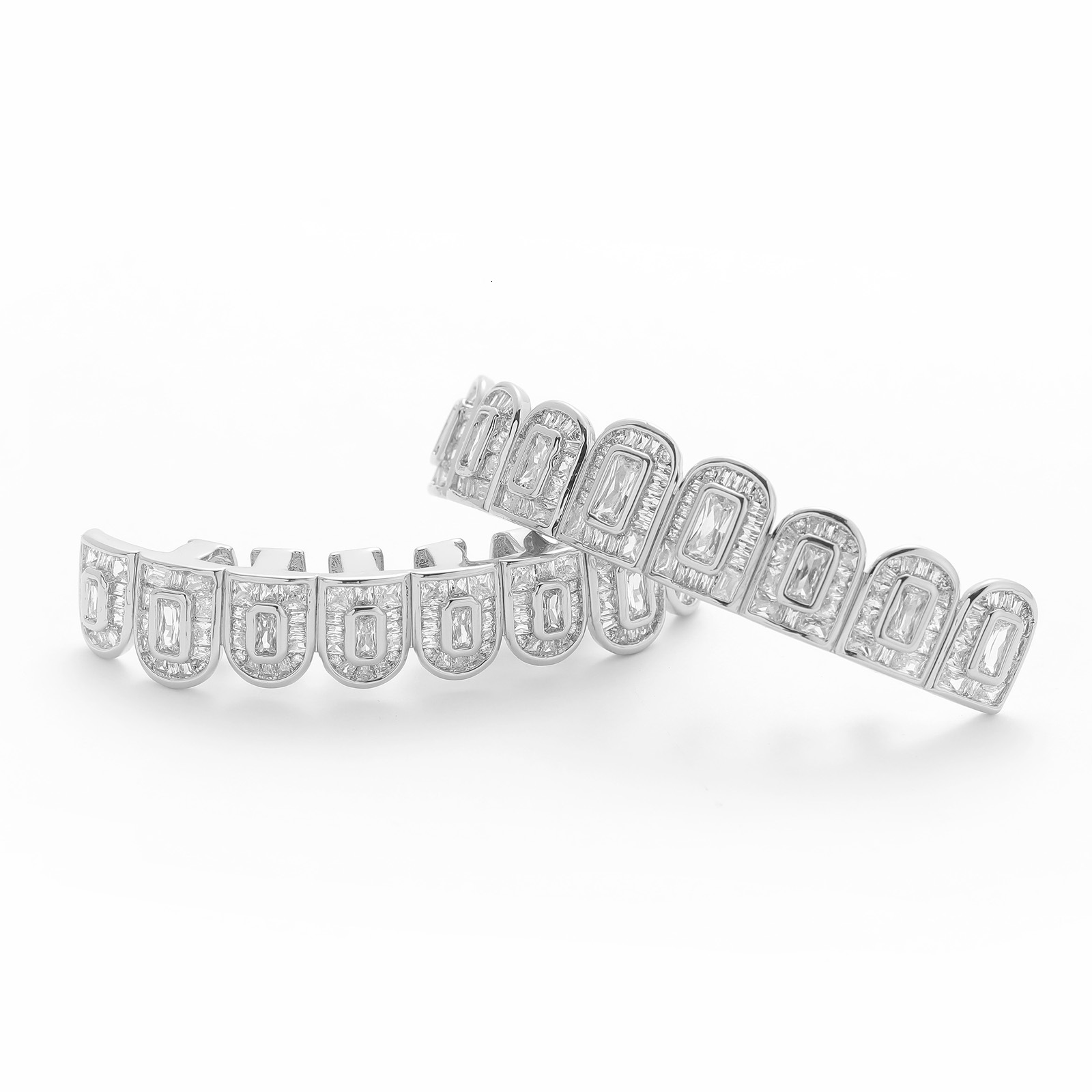 Hip Hop Braces Eight Teeth T Square Moissaniteia Decorative Braces Personality Funny Unisex Braces Accessories moissanite