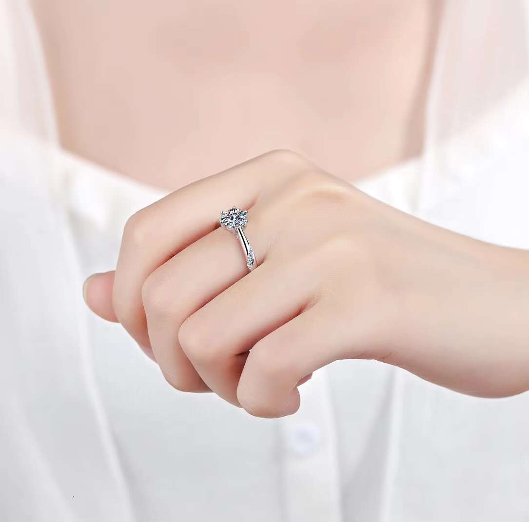 Wedding Ring 1CT Moissanite Ring Jewelry Women Diamond Rings High Quality Engagement 925 Silver White GRA