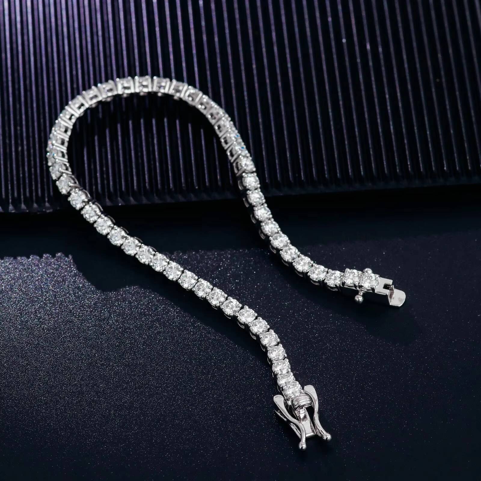 Factory Price 3mm Chain 10k 14k Moissanite Tennis Fashion Jewelry Bracelet in Stock