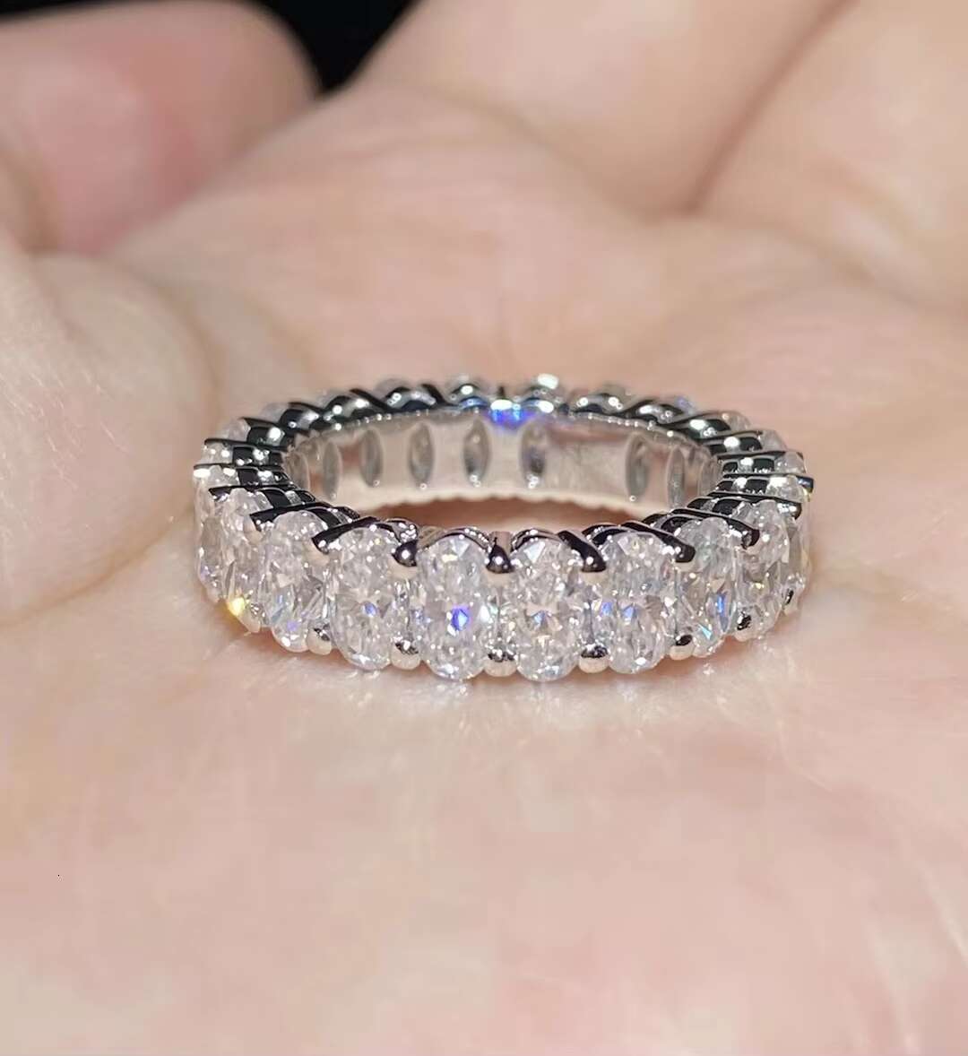 High Quality 18K Gold Plated Moissanite Engagement Ring Unique Vintage White Gold Jewelry for Weddings Gifts Parties