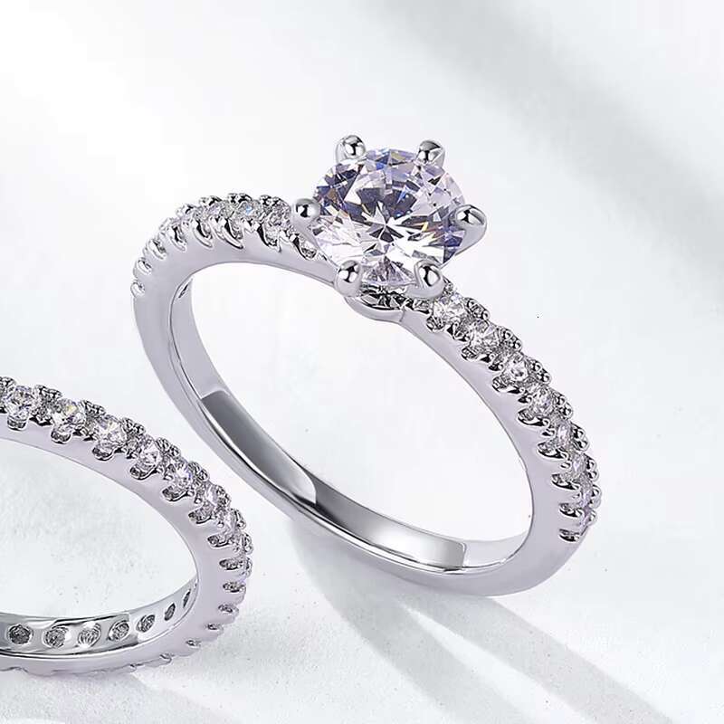 KACY Jewelry Moissanite Wedding Ring Set Moissanite Diamond Engagement Ring for Couple Sterling 925 Silver Ring