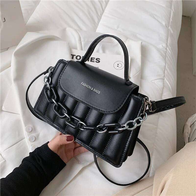 New Chains Shoulder Women Solid Color Crossbody Designer Messenger Handbag and Purse Top-handle Bag feminina