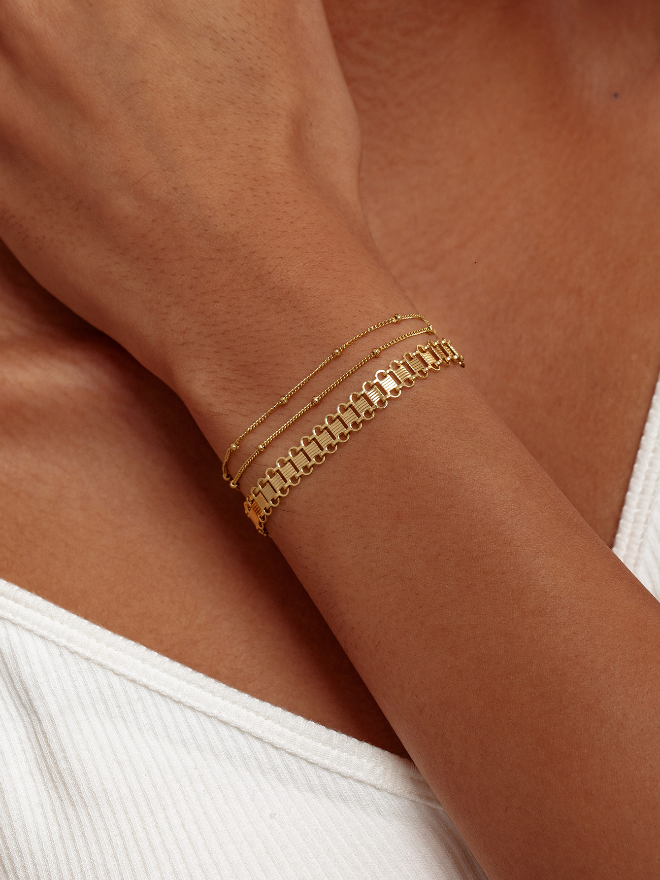 Gold Plated Women's Flower Pattern Thick Cuban Chain Bracelet Gift Jewelry Accessories