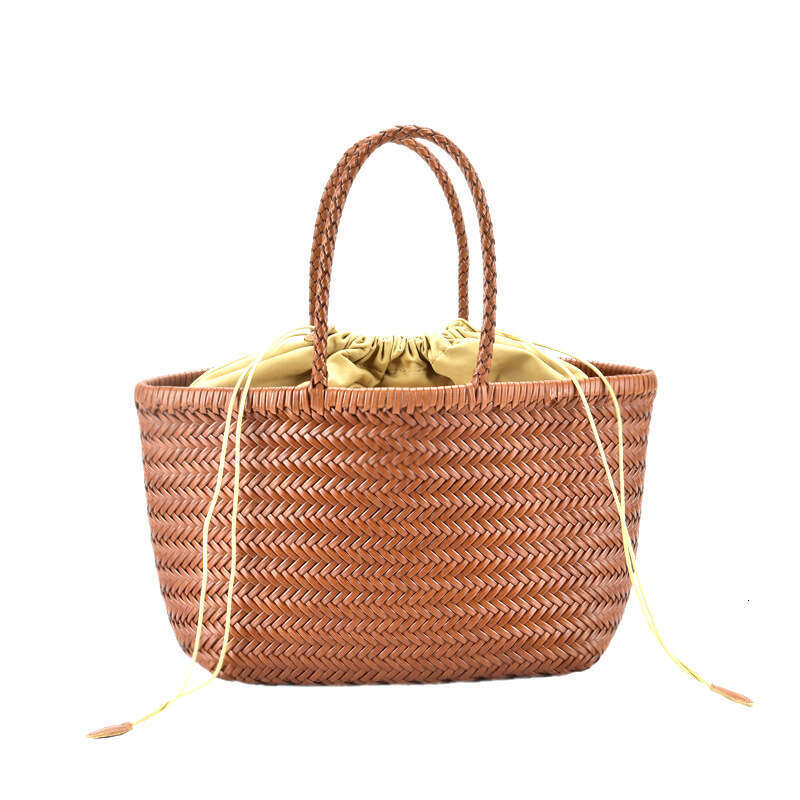 Dragon Diffusion Woven French Style Basket Internet Celebrity Women's Bag Manufacturer 2025 Elegant Versatile New Trendy Ins
