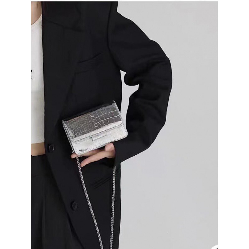 Super Popular Small Bag for Women 2025 New Summer Exquisite Versatile Unique Crossbody Coin Purse Niche Silver Mini Bag