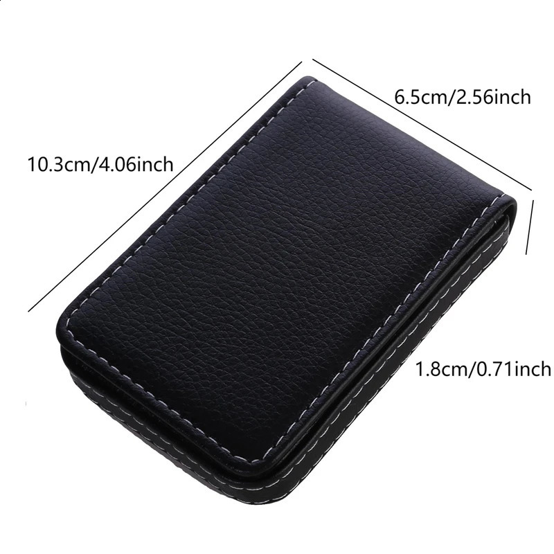 Business Card Holder Vertical Version PU Leather Business Card Case Pocket Business Name Card Holder With Magnetic Shut 250528