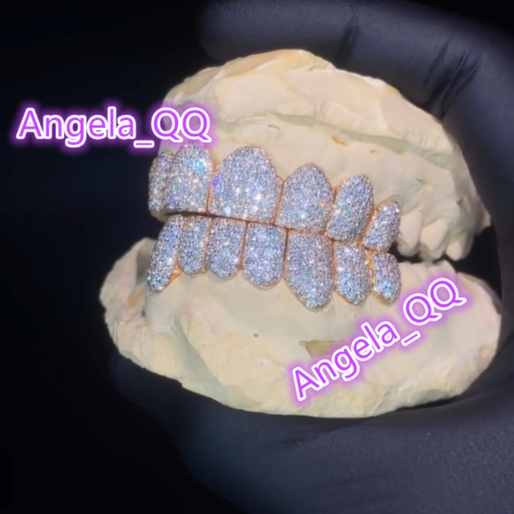 Hip Hop Custom 925 Silver Teeth Grillz Iced Out Moissanite Diamond Grillz Teeth Silver Jewelry Best Price