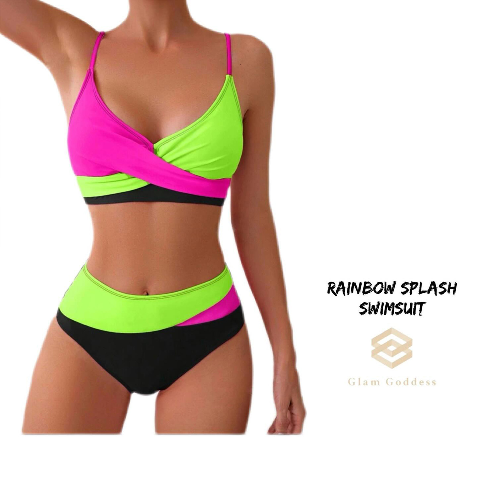 Outdoor Summer Beach Sexy Womenfree Shipping 2025 New Designer Shoes Huludao 2025 New Swimsuit Split Splicing Color Contrasting Beach Bikini