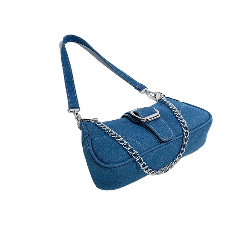 designer High-End Denim Canvas Small Bag for Women 2025 New European and American Style Trendy Shoulder Bag Chain Crossbody Bag Small Square Bag