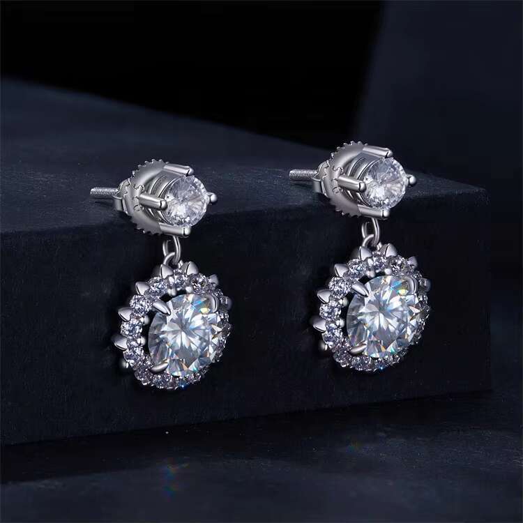 Custom Wholesale Formal Party High End Earring Unique Heavy Moissanite Luxury Jewelry Women Wedding Silver 925 Stud Earrings